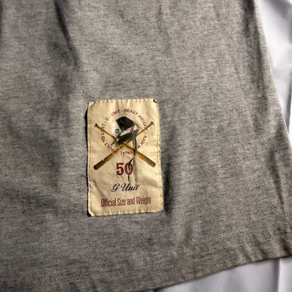 G-Unit Mens G Unit 50 Cent Built To Last Graphic T-Shirt Size M Gray Hip Hop Y2K - Picture 8 of 9